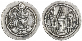 SASANIAN KINGDOM: Yazdigerd II, 438-457, AR drachm (4.00g), G-160, SNS-64, rare variety without any mint name, EF, R. 
Estimate: USD 100 - 150