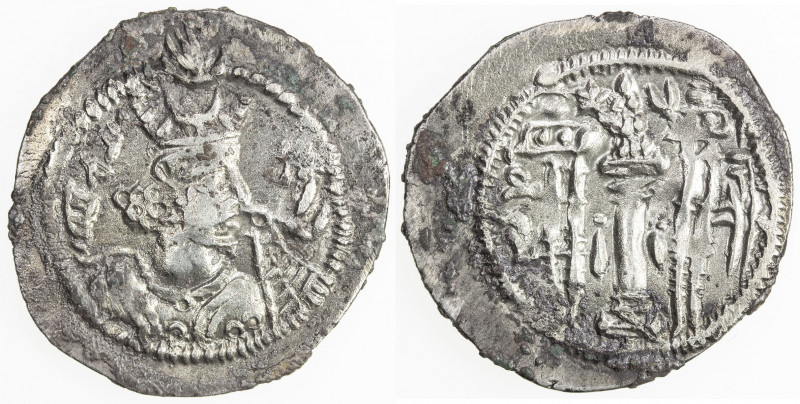 SASANIAN KINGDOM: Zamasp, 497-499, AR drachm (3.34g), BYSh (Bishapur), year 2, G...