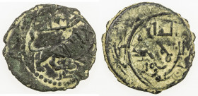 SELJUQ OF SYRIA: Anonymous, ca. 1090s-1110s, AE fals (2.97g), NM, ND, A-779, lion obverse, struck at Antakiya, but always without mint name, overstruc...