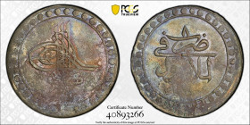 TURKEY: Mustafa III, 1757-1774, AR kurush, Islambul, AH1171 year 8, KM-321.1, attractively toned original mint luster! PCGS graded MS62.
Estimate: US...