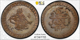 TURKEY: Selim III, 1789-1807, AR 10 para, Islambul, AH1203 year 16, KM-492, NP-710, a lovely lightly toned mint state example! PCGS graded MS63.
Esti...