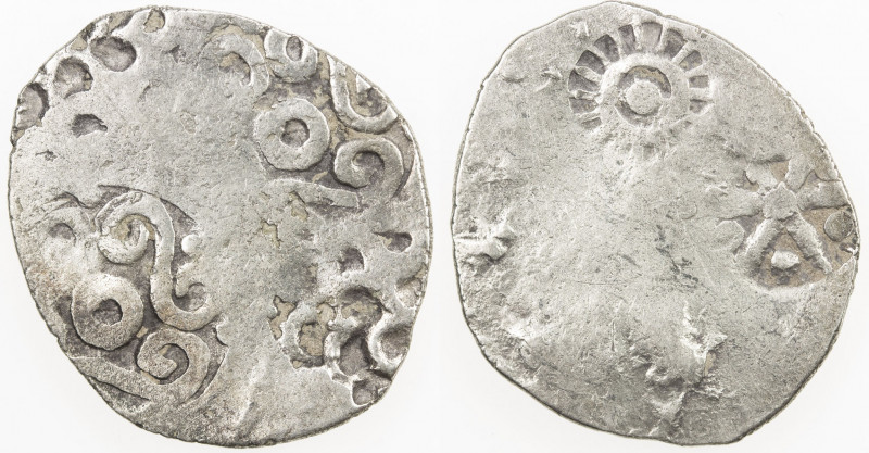 KASHI: Punchmarked series, ca. 525-465 BC, AR vimshatika (4.72g), Ra-771, 2 bank...