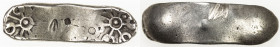 GANDHARA: Punchmarked bent-bar, ca. 450-300 BC, AR shatamana (11.06g), Pieper type 4, MATEC-2098, extra Gandharan symbol added to obverse, plus 2 bank...