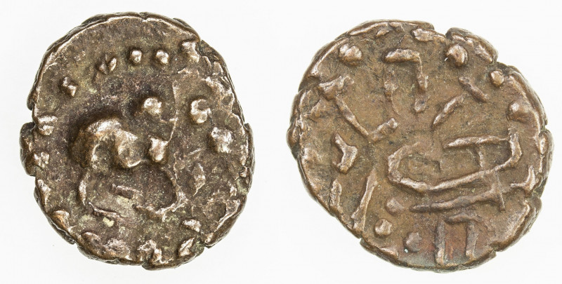 KALACHURIS: Krishnaraja, king, early 6th century, AE unit (0.73g), Pieper-919 (t...