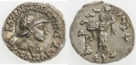 INDO-GREEK: Menander I Soter, ca. 155-130 BC, AR drachm (2.47g), Bop-16E, monogram left, superb bold strike, EF-AU.
Estimate: USD 110 - 140
