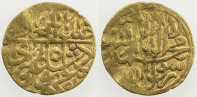MUGHAL: Humayun, 1530-1556, AV fractional mithqal (0.79g), ND, A-A2464, struck in Badakhshan, citing muhammad humayun badshah ghazi, VF, S. 
Estimate...