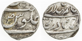 PATIALA: Raja Ala Singh, 1753-1765, AR rupee (11.21g), Sahrind, ND, KM-—, Singh-201, without any symbols added to the obverse, very small calligraphy ...