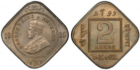 BRITISH INDIA: George V, 1910-1936, 2 annas, 1920(c), KM-516, S&W-8.227, a superb example! PCGS graded MS64.
Estimate: USD 100 - 150