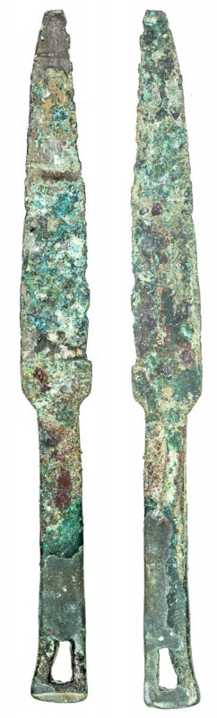 WARRING STATES: AE proto-knife money (35.77g), ca. 600-200 BC, some encrustation...
