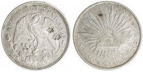 CHOPMARKED COINS: MEXICO: Republic, AR peso, 1901-Mo, KM-409.2, assayer MO, with the characters chéng and shùn on obverse, choice VF.
Estimate: USD 5...