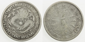 CHIHLI: Kuang Hsu, 1875-1908, AR 10 cents, Peiyang Arsenal mint, Tientsin, year 24 (1898), Y-62.1, VG-F.
Estimate: USD 40 - 60