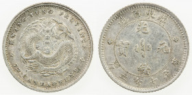 KWANGTUNG: Kuang Hsu, 1875-1908, AR 10 cents, ND (1890-1908), Y-200, couple faint obverse scratches, dragon reverse, EF.
Estimate: USD 40 - 60