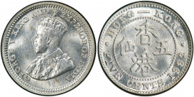 HONG KONG: George V, 1910-1936, AR 5 cents, 1932, KM-18, PCGS graded MS65.
Estimate: USD 40 - 60