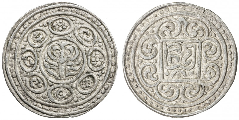 TIBET: AR kong-par tangka (4.05g), year 15-24 (1890), Y-A13.1, eight auspicious ...