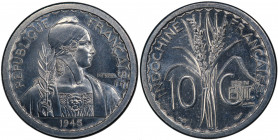 FRENCH INDOCHINA: 10 cent, 1945, KM-E38, Lec-185, ESSAI strike, PCGS graded Specimen 63.
Estimate: USD 100 - 150