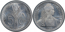 FRENCH INDOCHINA: 5 cent, 1946, KM-E40, Lec-126, ESSAI strike, PCGS graded Specimen 66.
Estimate: USD 100 - 150