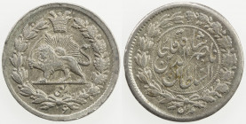 IRAN: Nasir al-Din Shah, 1848-1896, AR ¼ kran, AH1306, KM-892, better date, well struck, EF-AU.
Estimate: USD 70 - 100