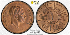 IRAQ: Faisal II, 1939-1958, AE fils, 1953/AH1372, KM-109, PCGS graded MS64 RB.
Estimate: USD 50 - 75