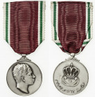IRAQ: Faisal II, 1939-1958, silvered AE medal, 1953/AH1372, 32mm, award medal for the king's coronation upon his 18th birthday, made by the Huguenin B...
