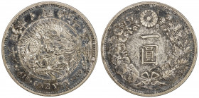 JAPAN: Meiji, 1868-1912, AR yen, year 15 (1882), Y-A25.2, some hairlines, nicely toned, choice EF.
Estimate: USD 120 - 150