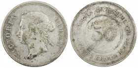 STRAITS SETTLEMENTS: Victoria, 1867-1901, AR 50 cents, 1894, KM-13, VF.
Estimate: USD 100 - 150