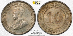 STRAITS SETTLEMENTS: George V, 1910-1936, AR 10 cents, 1927, KM-29b, a lovely quality example! PCGS graded MS63.
Estimate: USD 75 - 100