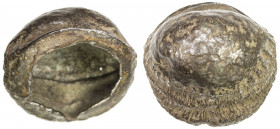LANNATHAI: AR pig mouth money (81.50g), Krisadaolarn & Mihailovs-B11, 58 x 53 x 32mm, cast between 17th and 19th century, domed surface with striated ...
