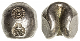 THAILAND: Rama IV, 1851-1868, AR 2 baht (30.36g), Cr-138, "bullet money" (pot duang), chakra and mongkut countermarks, VF, S, ex Dr. Axel Wahlstedt Co...