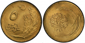 TURKEY: Republic, 5 kurush, AH1341, KM-831, a fantastic example! PCGS graded MS67.
Estimate: USD 100 - 150