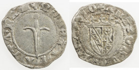 LORRAINE: Anthony, 1508-1544, AR 3 blancs (1.27g), ND, Rob-9437, arms // sword, periphery somewhat weakly struck, attractive light tone, EF, ex Charle...
