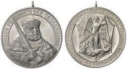 JENA: AR medal (23.67g), 1925, 40mm, Shooting Festival silver medal by Wernstein; JOHANN FRIEDRICH DER GROSZMÜTIGE, around bust of Johann Friedrich th...