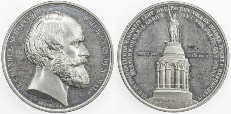 LIPPE: Principality, medal (31.37g), 1875, Weweler Coll.-862.3, 42mm white metal...