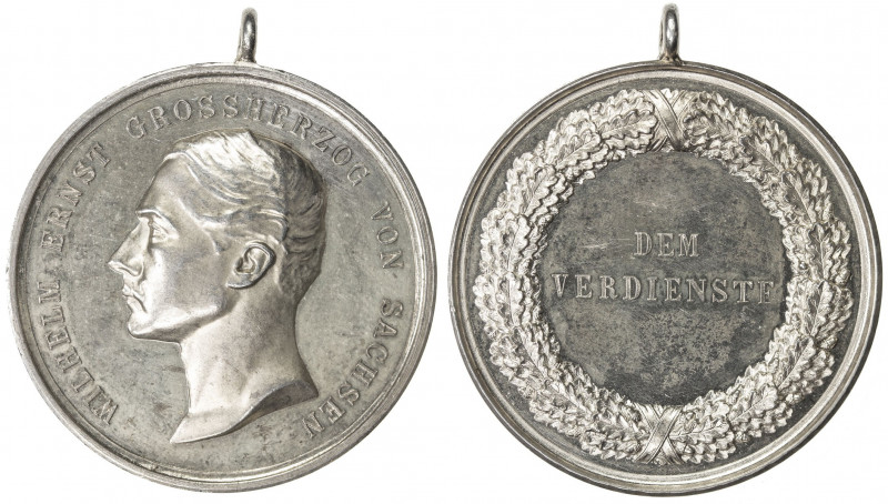 SAXE-WEIMAR-EISENACH: Wilhelm Ernst, 1901-1918, AR medal (23.66g), ND, Nimmergut...
