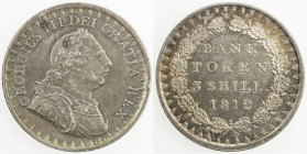 GREAT BRITAIN: George III, 1760-1820, AR 3 shilling token, 1812, KM-Tn4, some cleaning, EF.
Estimate: USD 75 - 100