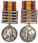GREAT BRITAIN: Victoria, 1837-1901, AR medal, 1901, 36mm, Queen's South Africa Medal issued 1901, four campaign bars SOUTH AFRICA 1901, TRANSVAAL, ORA...