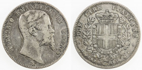 EMILIA: Vittorio Emanuele II, 1859-1861, AR 2 lire, 1860, KM-12, with FIRENZE at lower reverse, EF-AU, ex Wolfgang Schuster Collection. 
Estimate: US...