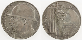 ITALY: Vittorio Emanuele III, 1900-1946, AR 20 lire, 1928-R, year VI, KM-70, 10th Anniversary of the End of WWI, light hairlines, VF-EF.
Estimate: US...