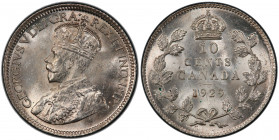 CANADA: George V, 1910-1936, AR 10 cents, 1929, KM-23a, a lovely example! PCGS graded MS64.
Estimate: USD 100 - 150