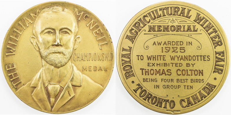 CANADA: AE medal, 1925, 57mm, the William McNeil Championship medal, made by Ryr...