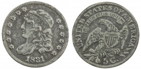 UNITED STATES: AR 5 cents, 1831, KM-47, VF, Capped Bust type.
Estimate: USD 100 - 150