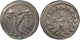 VENEZUELA: Republic, AR ¼ real, Caracas, 1829, Cr-34, minted in Caracas when Venezuela as part of "Gran Colombia", cleaned, PCGS graded AU details.
E...