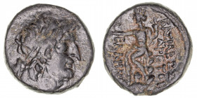 Monedas Antiguas
Nabatea
Arethas III
AE-20. Damasco. (87-60 a.C.). A/Cabeza diademada a der. R/Diosa Tyche sentada a izq., a los lados ley. 8.88g. ...