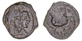 Monedas Antiguas
Nabatea
Arethas IV
AE-16. Petra. (9 a.C.-40 d.C.). A/Bustos de Arethas y la reina Shaqilath a der., letras arameas en el campo. R/...