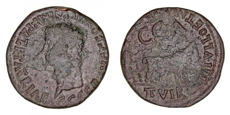 Monedas de la Hispania Antigua
Caesar Augusta, Zaragoza
As. AE. (37-41). A/Cab...