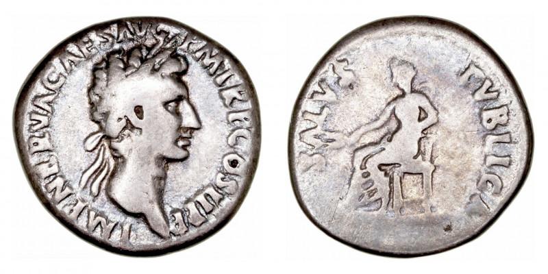 Imperio Romano
Nerva
Denario. AR. Roma. (96-98). R/SALVS PVBLICA. 3.23g. RIC.2...
