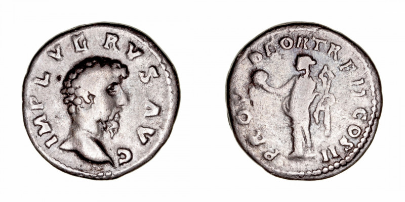 Imperio Romano
Lucio Vero
Denario. AR. (161-169). R/PROV. DEOR. TR.P. COS. II....
