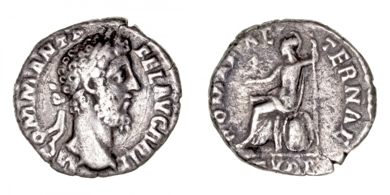 Imperio Romano
Cómodo
Denario. AR. (177-192). R/ROMAE AETERNAE, en exergo (CVP...