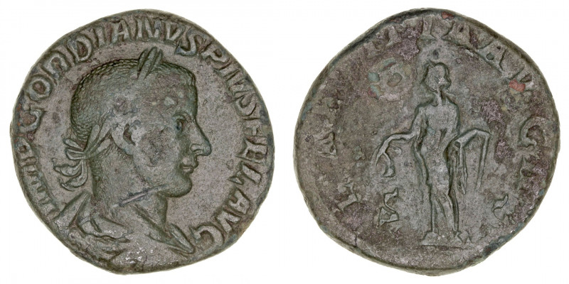Imperio Romano
Gordiano III
Sestercio. AE. (238-244). R/(LAETITIA AVG. N. S.C....