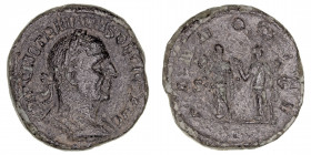 Imperio Romano
Trajano Decio
Sestercio. AE. Roma. (249-251). R/(PANNONIAE). S.C. Los dos Pannoiae, uno al lado del otro sosteniendo estandartes. 17....
