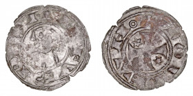 Monedas Medievales
Corona Castellano Leonesa
Alfonso I de Aragón
Dinero. VE. Toledo. Con ley. +TOLLETAo. 0.87g. AB.23.4. MBC/MBC+.
